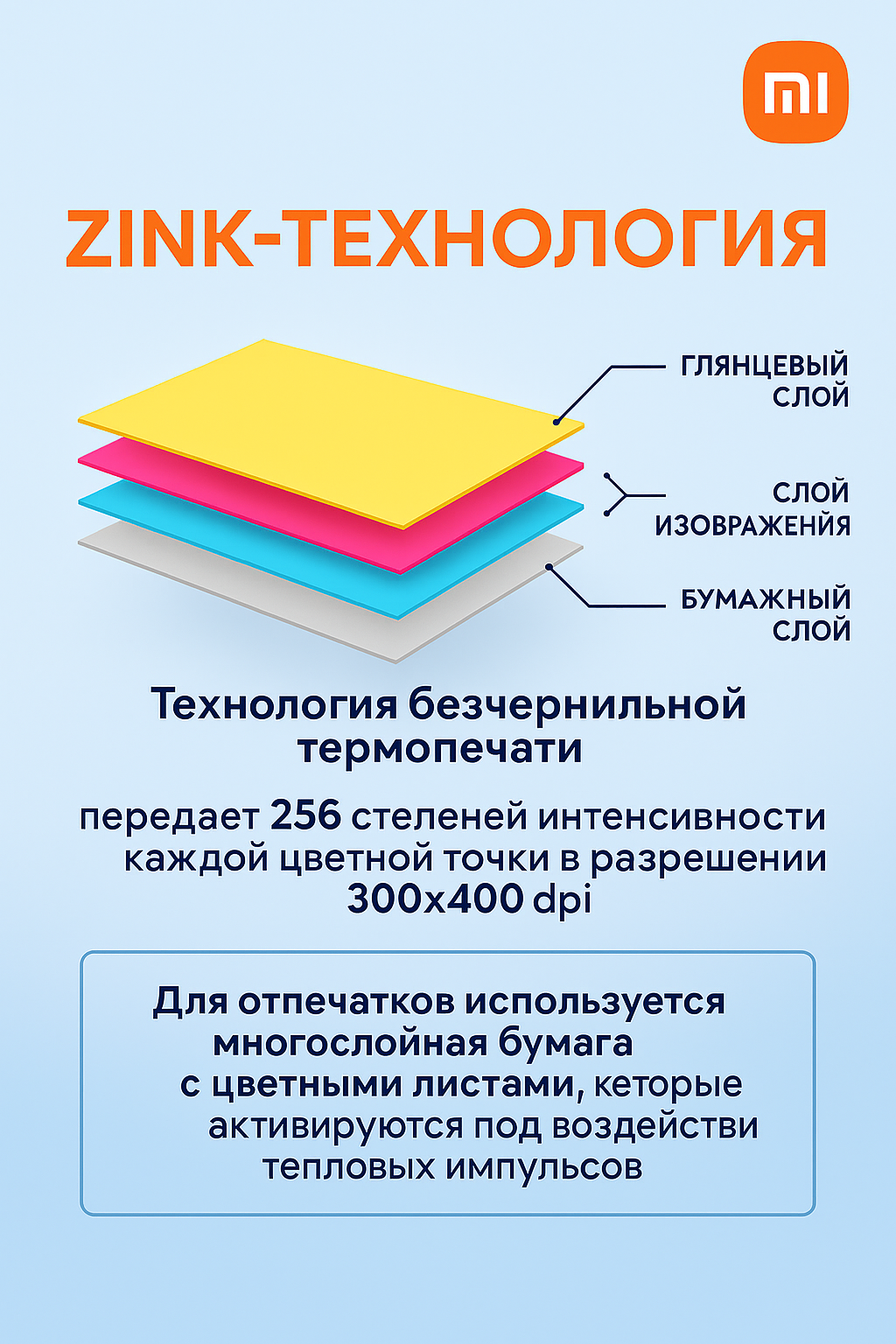 Карманный фотопринтер Принтер с термопечатью Xiaomi Mijia AR ZINK, цветн, меньше A6, белый — фото 1