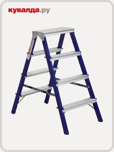Изображение товара Стремянка стальная алюмет MD 8204 4 ступени двухсторонняя