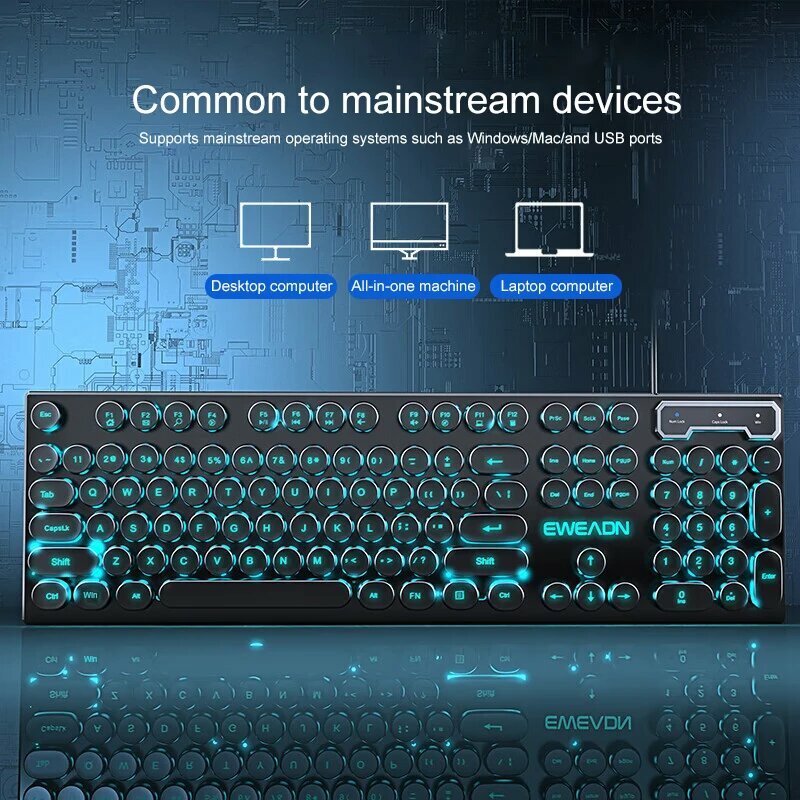 Мембранная клавиатура GX330 BLACK BLUE-RAY, проводная, для домашних и офисных компьютеров