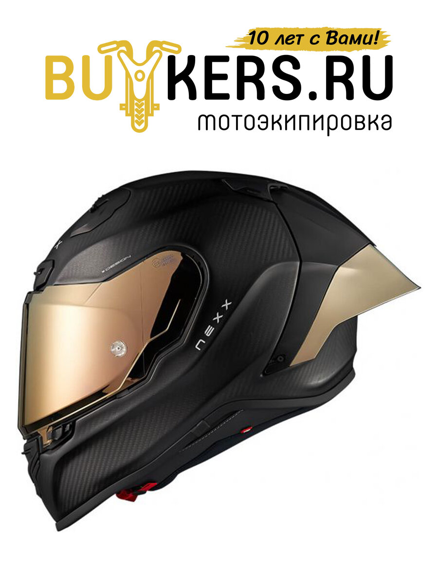 Мотошлем интеграл NEXX X. R3R ZERO PRO 2 CARBON GOLD черный матовый-золотой размер L(59-60см)