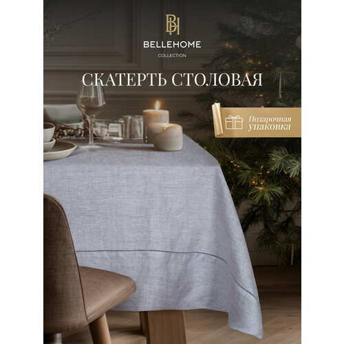 фото Скатерть на стол bellehome "silver", 150 х 240 см, 50 % хлопок, 50 % лён