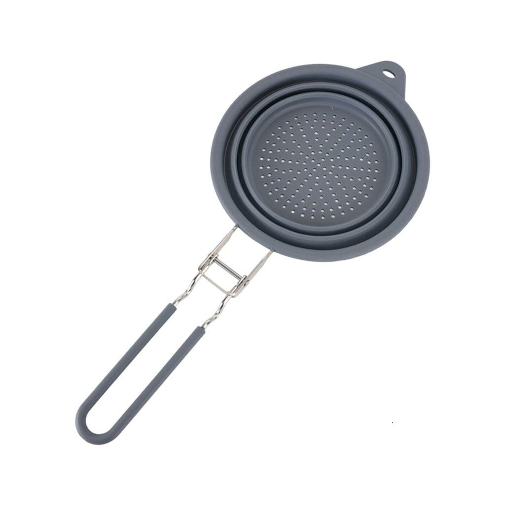 Силиконовая дуршлаг с ручкой, Серый