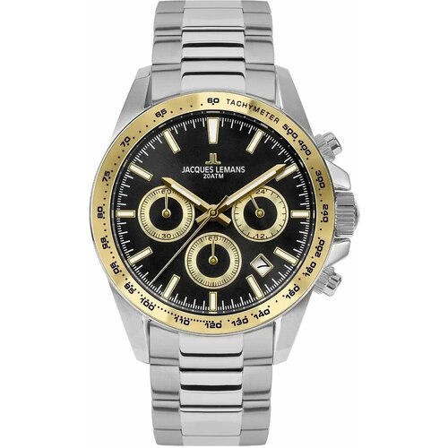 фото Наручные часы jacques lemans sport, серебристый/золотистый/черный