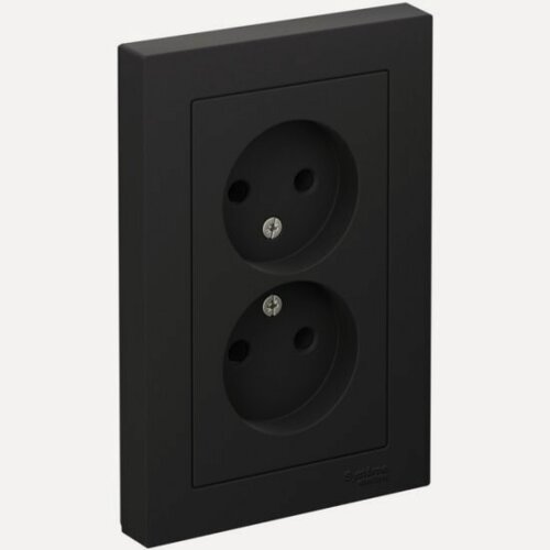 Изображение товара Розетка Systeme Electric (schneider Electric) SCHNEIDER ELECTRIC ATLASDESIGN 16А, в сборе, карбон ATN001020
