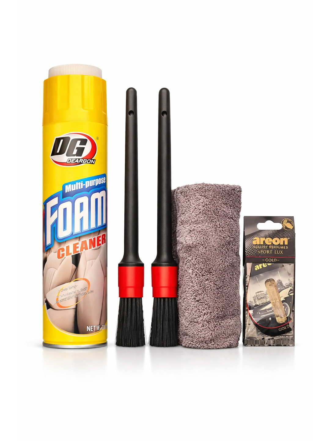 Набор для чистки салона авто – Foam Cleaner, 2 щетки, микрофибра