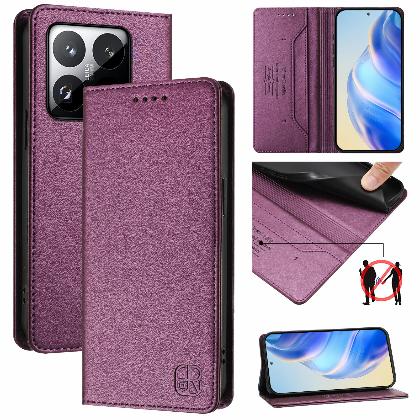 Чехол книжка для Xiaomi 15T / Сяоми 15Т с блокировкой RFID флип складной защитный чехол