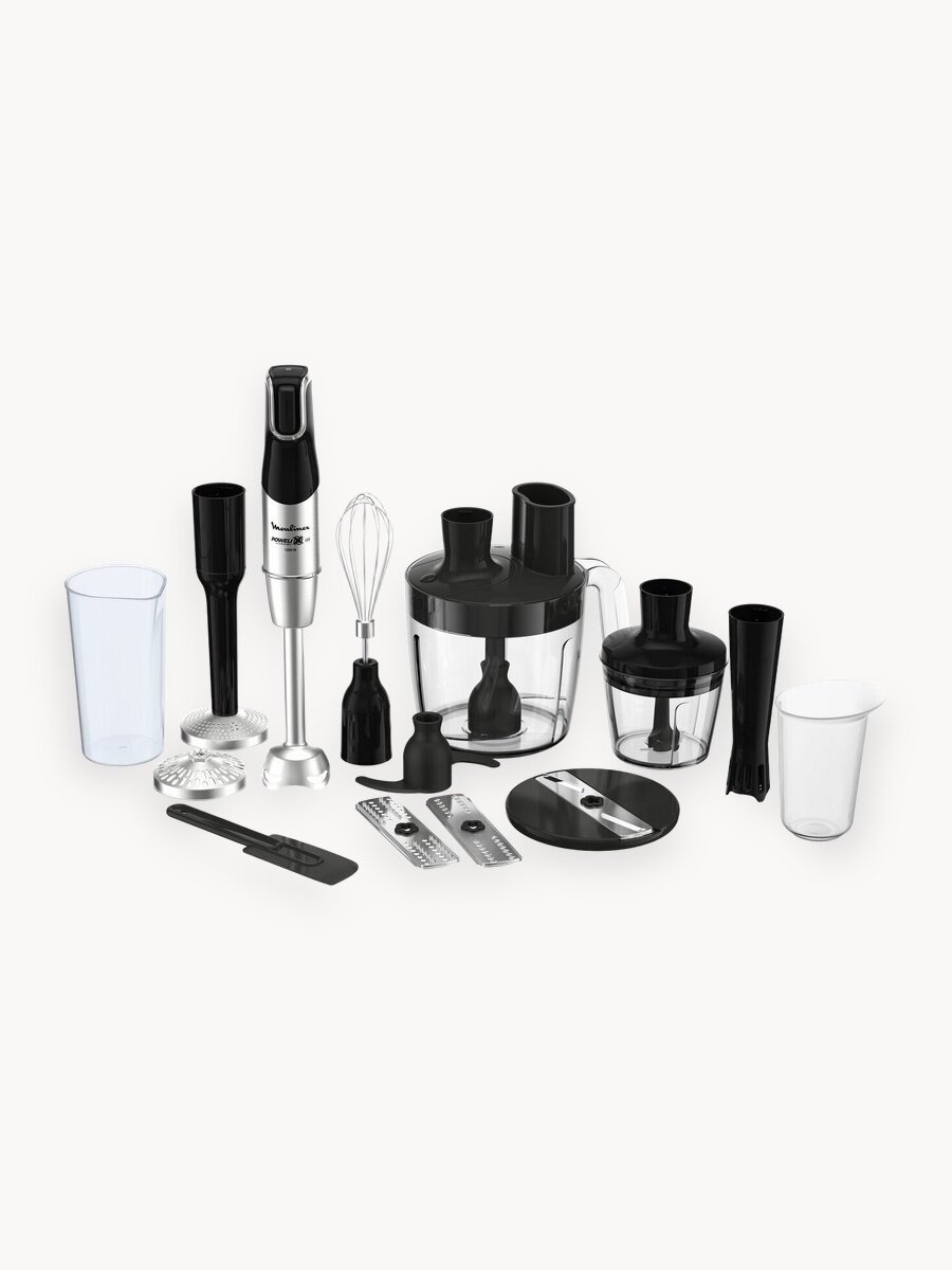 Блендер погружной с кухонным комбайном Moulinex InfinyForce Pro DD95MD10, черный