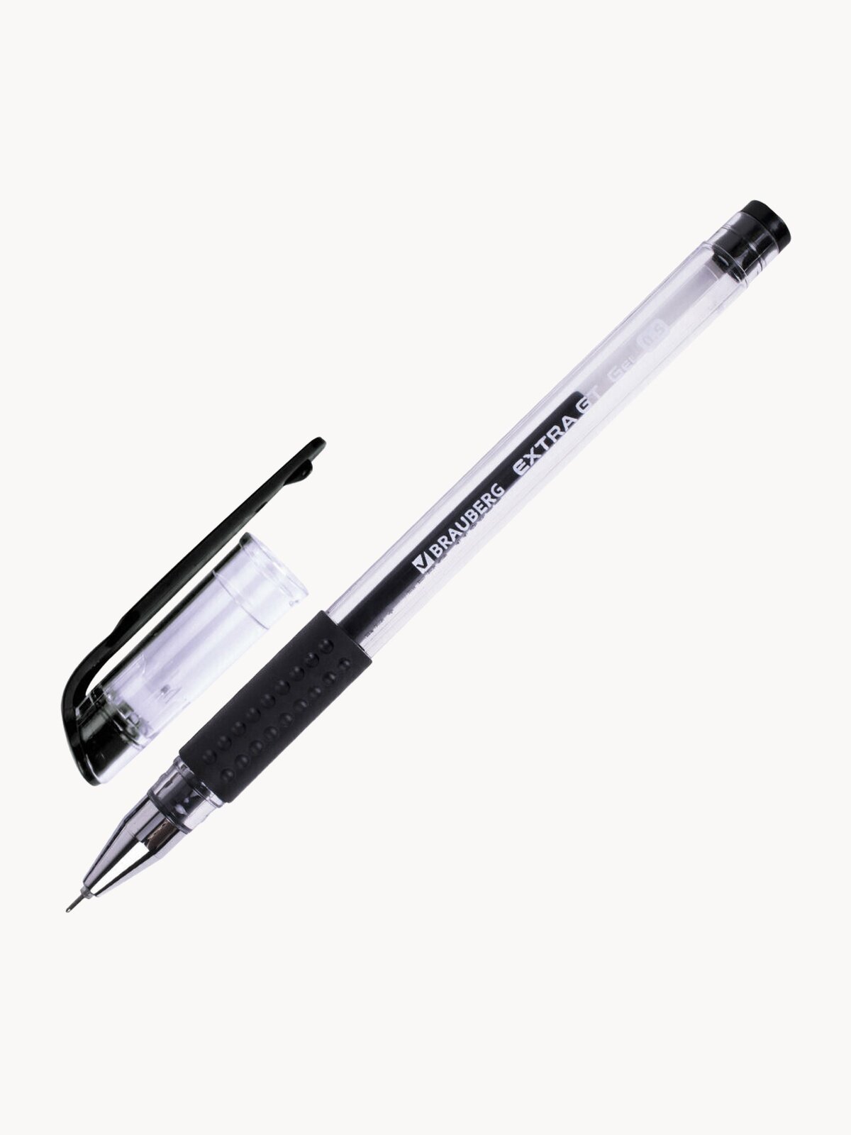 Гелевые ручки черные набор 12 штук, для ОГЭ, ЕГЭ и школы тонкие, узел 0,5 мм, линия 0,35 мм, Brauberg Extra GT Needle, 881012