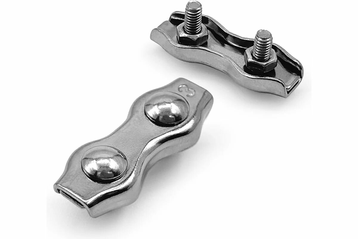 Зажим 6 д/стальных канатов DUPLEX А4 нерж сталь(1шт)