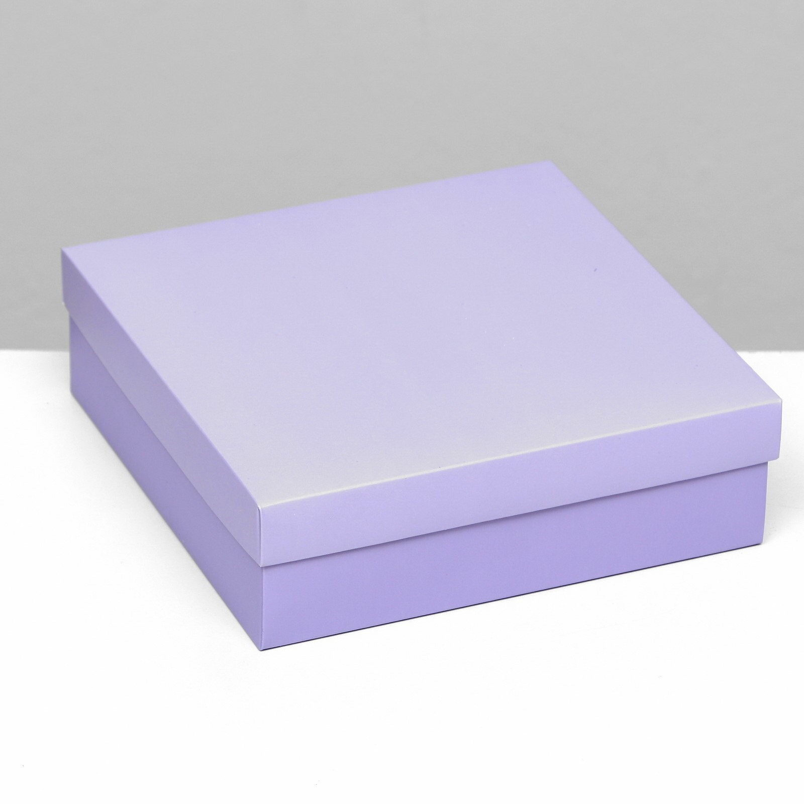 Коробка подарочная складная упаковка крышка - дно сиреневая 20x20x6 см 5 шт.