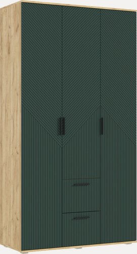 Изображение товара Шкаф Сильвия 3-ств. 1200х2236х510 (Браш Мени Грин, Дуб Крафт) МИФ