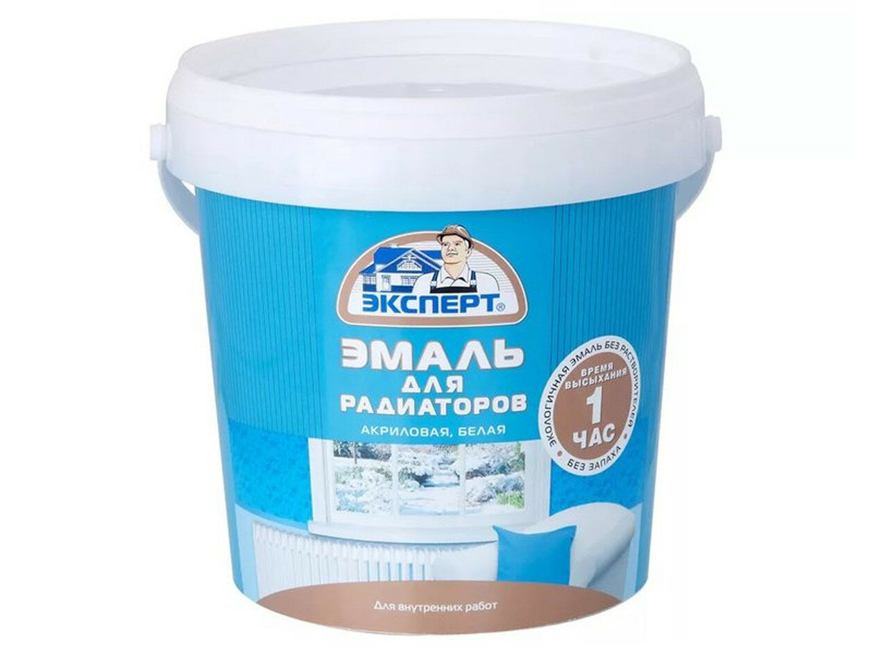 Эмаль Эксперт акриловая радиаторная полуматовая база А -20С° 1 кг