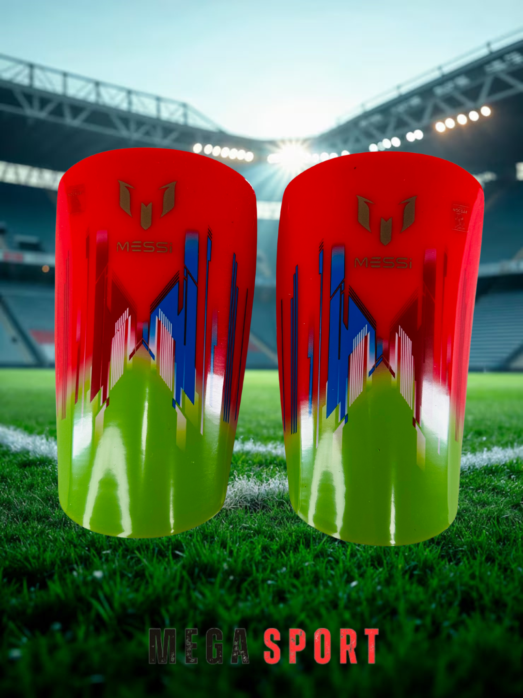 Щитки футбольные, для взрослых, XS/S/M/L, ударопрочный пластик, L, красные — фото 1