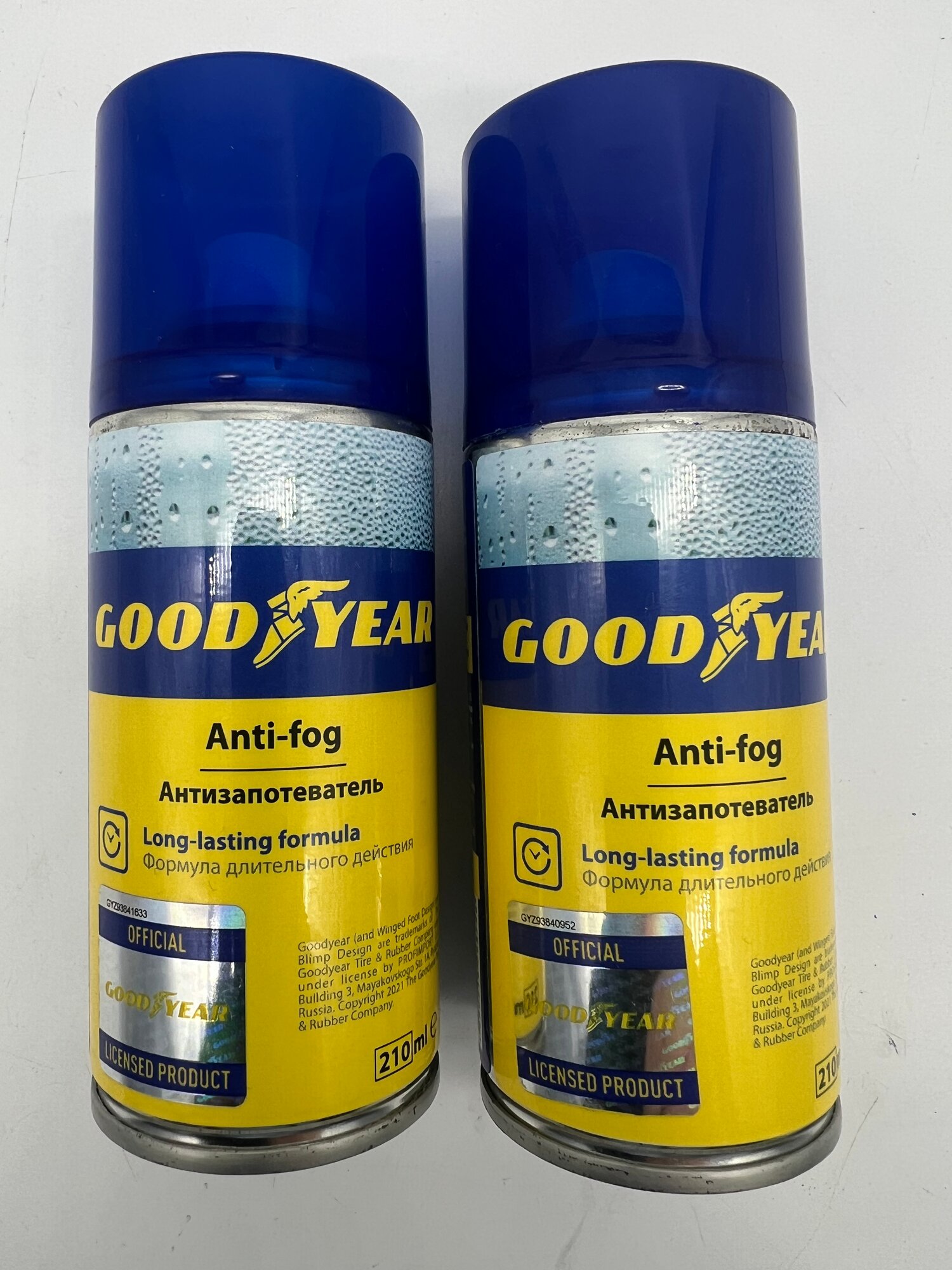 Антизапотеватель стёкол GoodYear GY000709 Аэрозоль 210 мл. х 2 шт. Формула длительного действия.