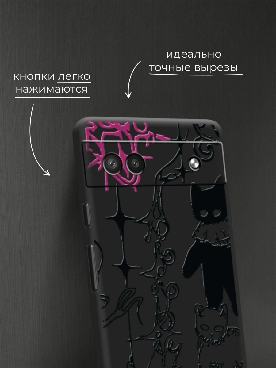 Чехол на Google Pixel 6A / Гугл Пиксель 6А с принтом "Готические котики 2" — фото 1