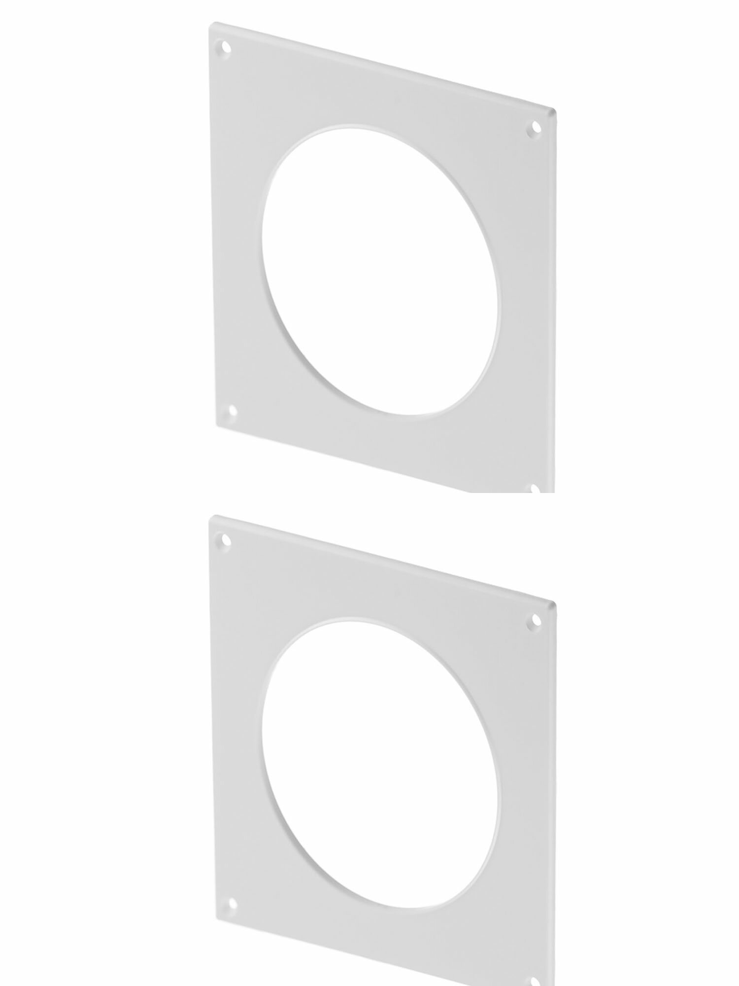 Накладка для круглых воздуховодов настенная пластиковая 150х150 мм d100 мм (2 шт.)