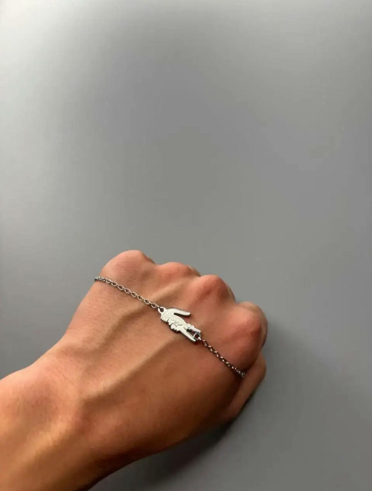 Набор браслетов LACOSTE, металл, размер 21 см, серебристый — фото 1