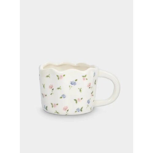 Кружка 460 мл керамика молочная Нежные цветы Mint flowers 1199₽