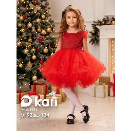 фото Платье kari kids весна-лето 2026, размер 6-7, красный