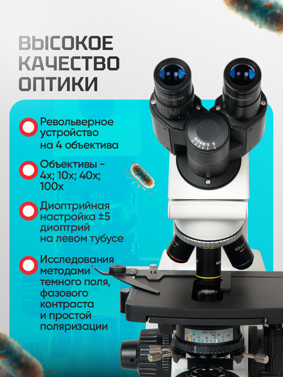 Микроскоп биологический Микромед 2 (2-20 inf.) бинокулярный — фото 1