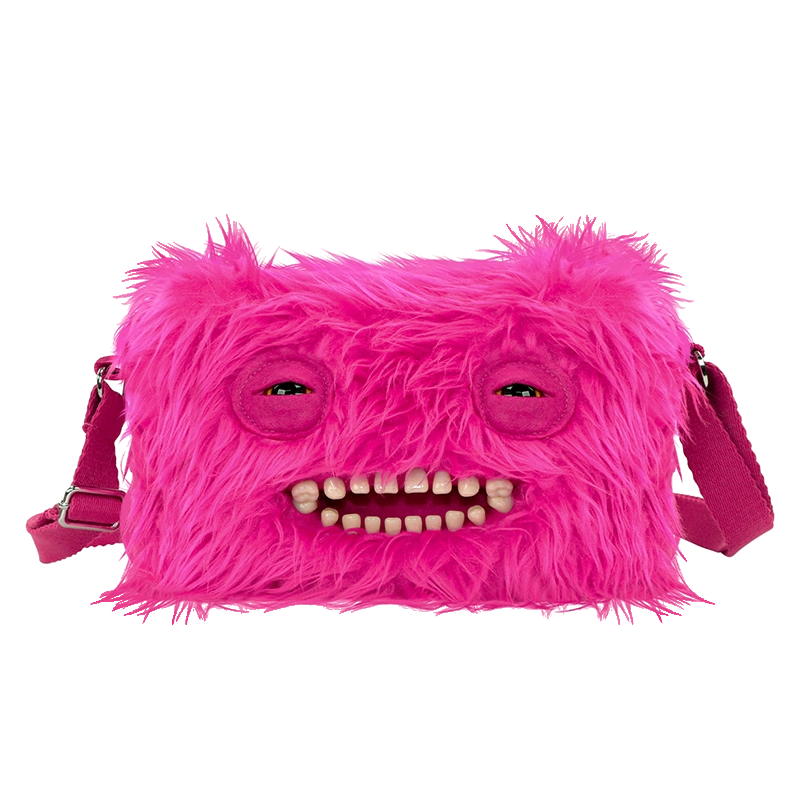 FUGGLER Fluffy crossbody Bag 【Оригинал, подарочная коробка】 Серия "Большая голова" - Нюню-монстр (розово-пурпурный)