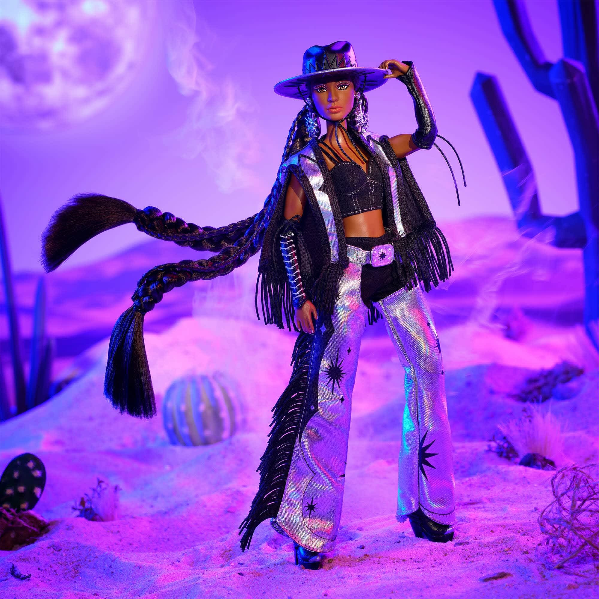 Barbie Fashion Frontier Doll #2, Wild West x space-chic, Label Gold, COA, подставка