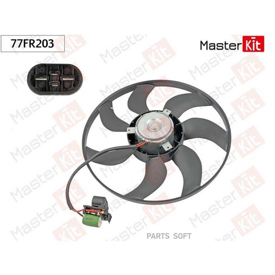 MASTERKIT 77FR203 Вентилятор охлаждения радиатора Chevrolet CRUZE (J300, J305, J308)/Opel ASTRA J 2009 - 77FR203