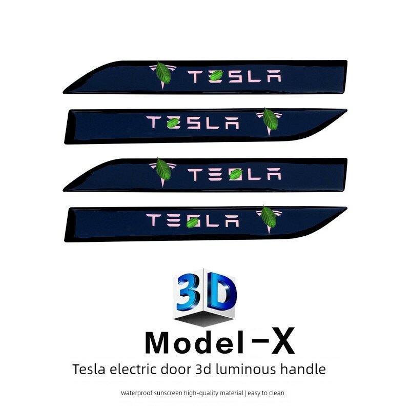 Светящиеся антицарапающие наклейки для ручек дверей Tesla Model X - комплект из 4 штук, высокая видимость защиты