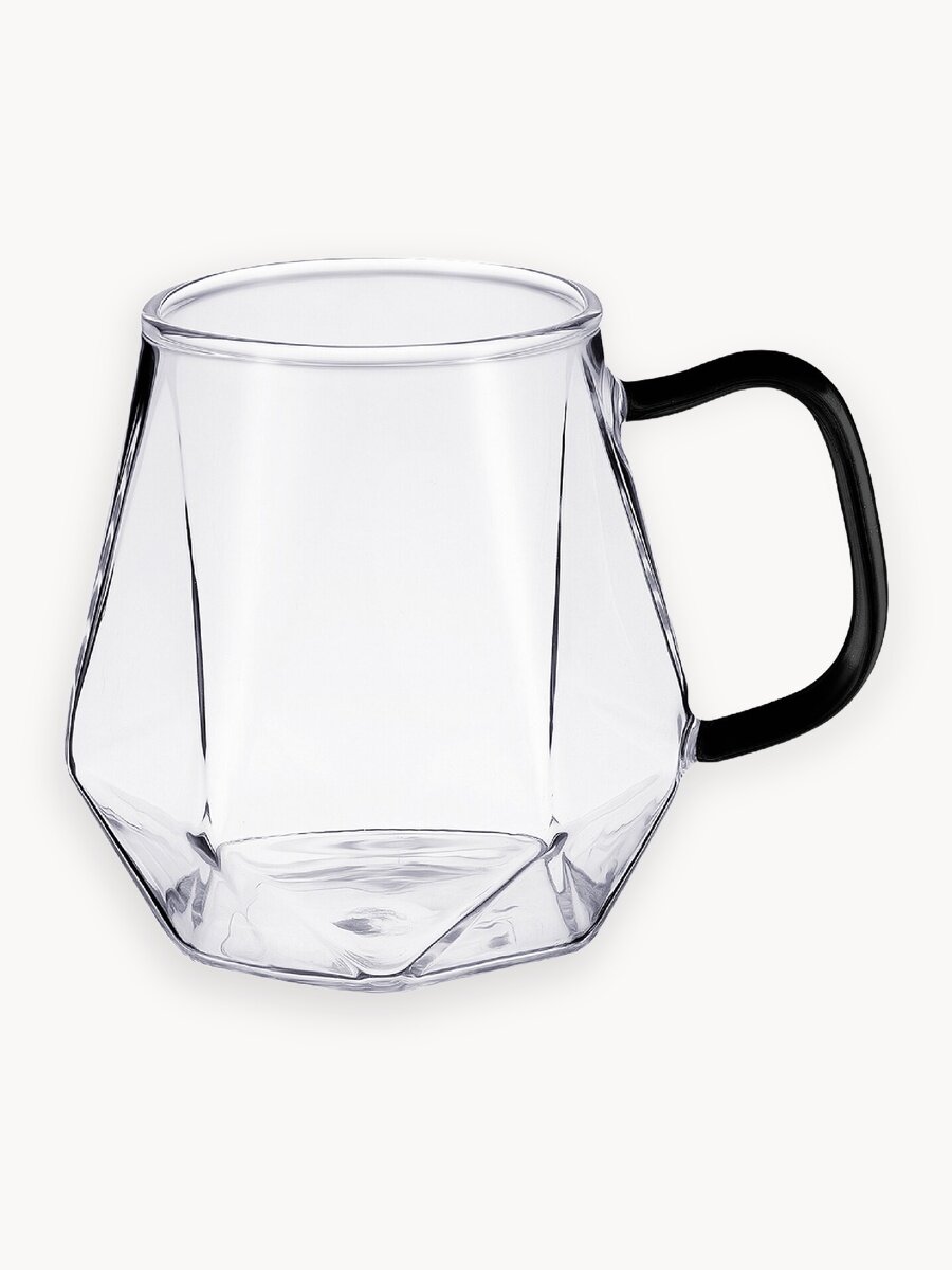 Кружки для чая и кофе 330 мл стеклянные, 2 шт Regent inox linea FRANCO