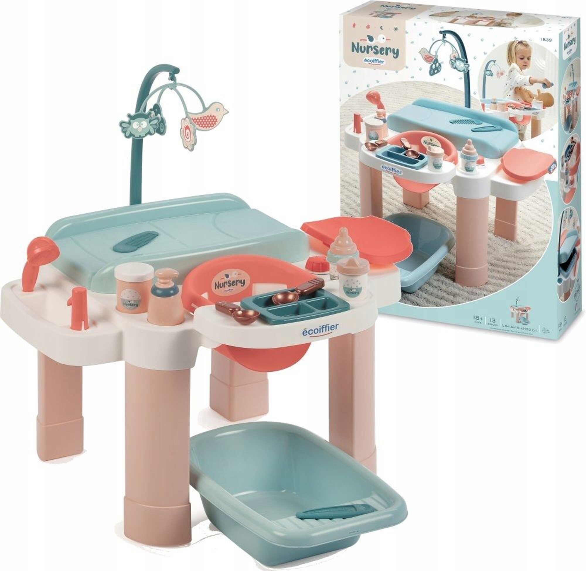 Сюжетно-ролевой набор Ecoiffier Nursery - Уголок няни + 13 аксессуаров для куклы 32 см - 1839