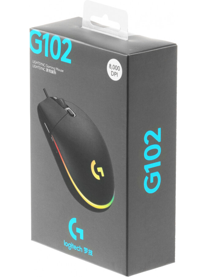 Мышь Logitech G102 LightSync черный оптическая (8000dpi) USB (5but) — фото 1