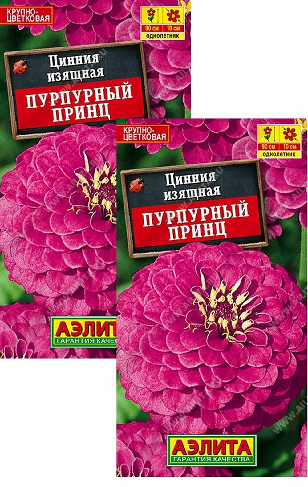 Семена Цинния Пурпурный принц (03 г) 2 пакета Агрофирма Аэлита