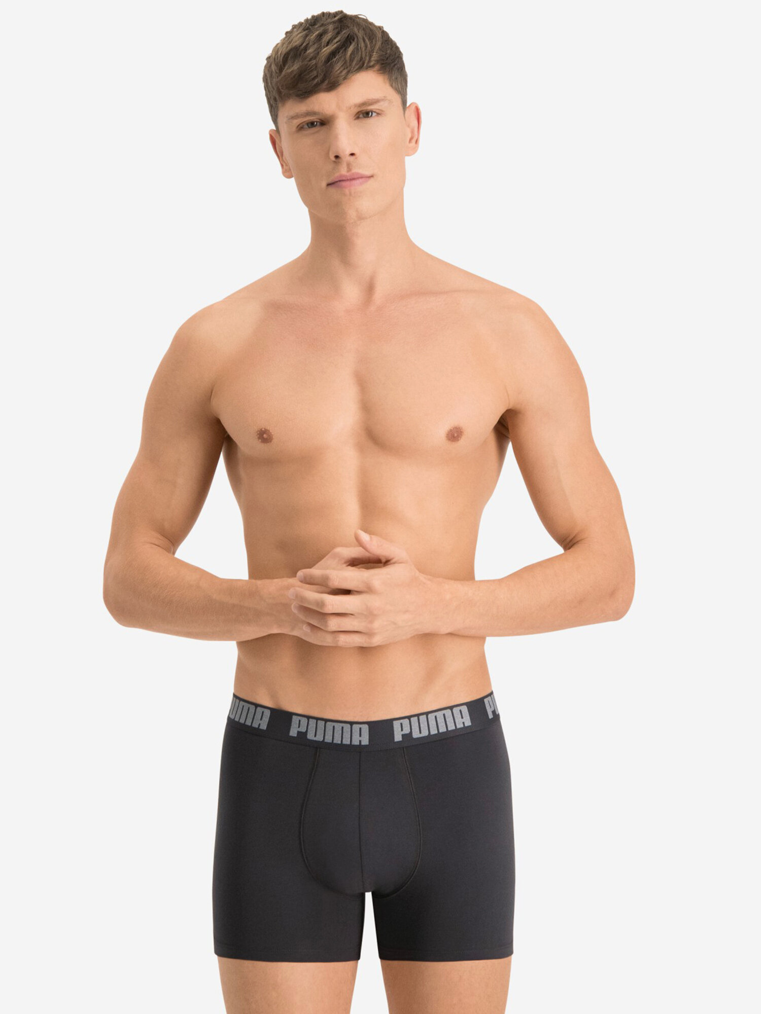 Трусы PUMA, размер M, серый/черный — фото 1