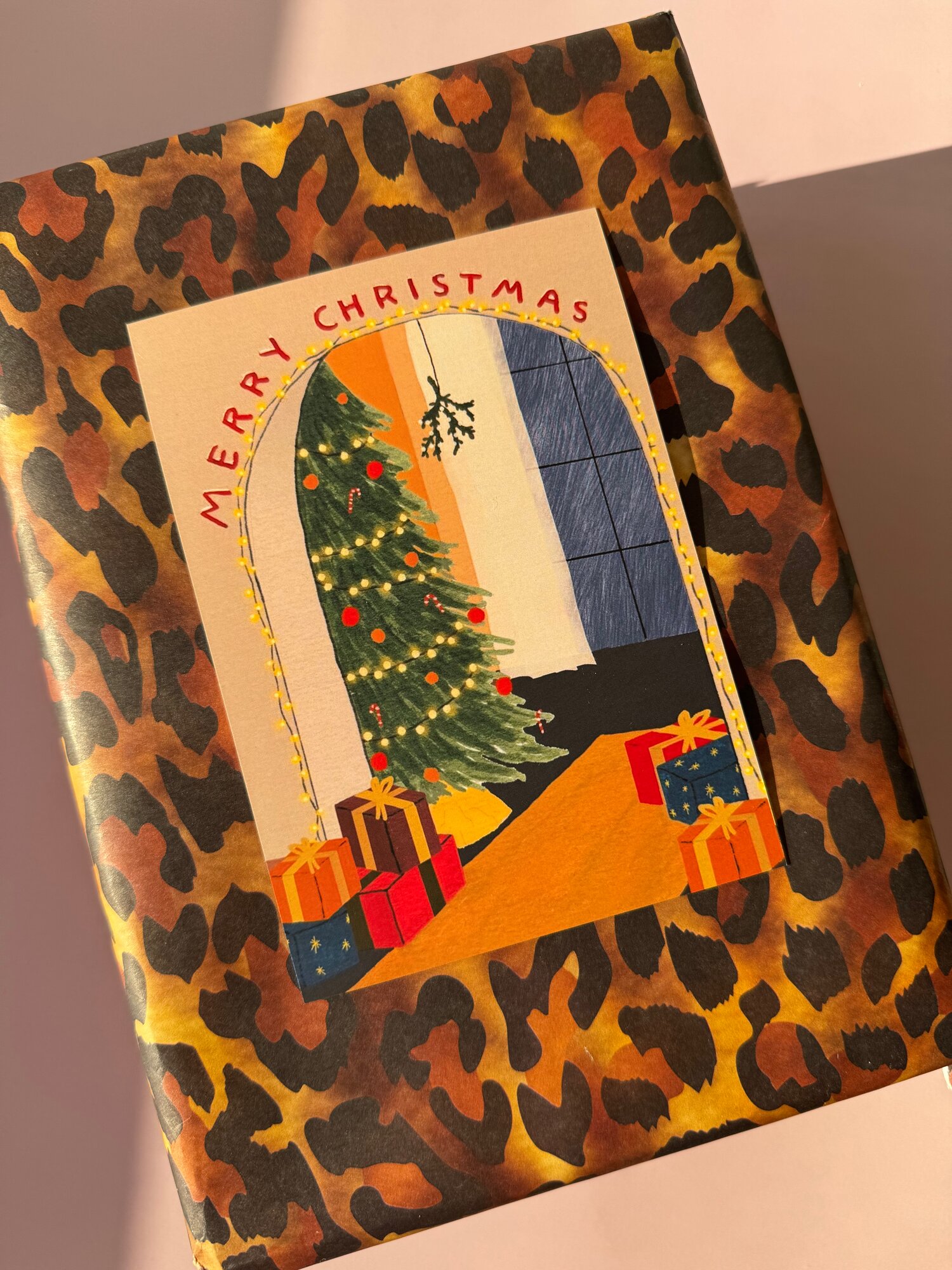 Открытка новогодняя "Merry Christmas" от Вьюнчик с крафтовым конвертом 148х105 см (А6)