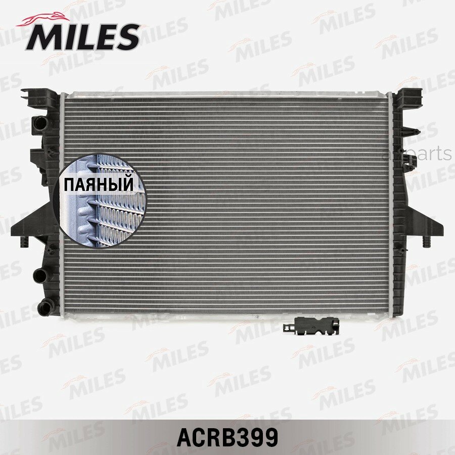 MILES ACRB399 Радиатор VW Passat 10-/Golf VI 08- AMT/Transporter T5 3.2i V6/1.9TD/2.0TD MT/ SKODA Superb II 08- 1.