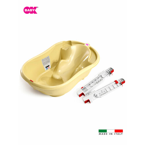 фото Комплект ванночка ok baby onda + крепление для ванной желтый okbaby