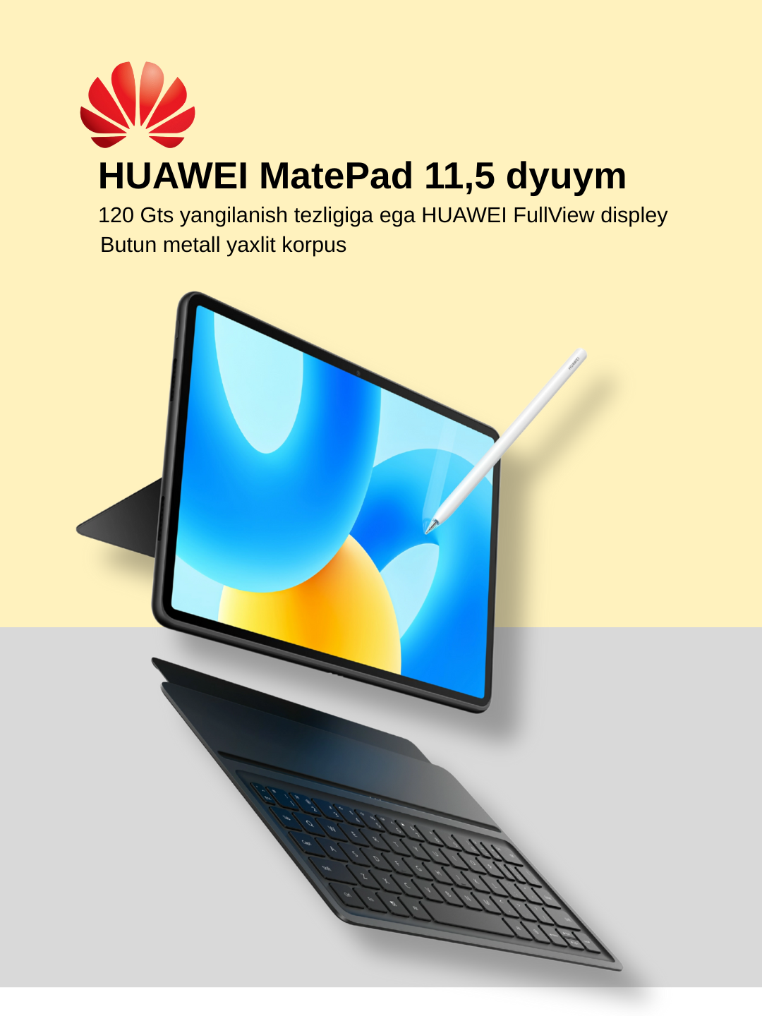 Huawei Mate Pad 11.5 (Wi-Fi) 120 Гц +Съемная клавиатура+/Стилус, 8/256 ГБ, Space Gray