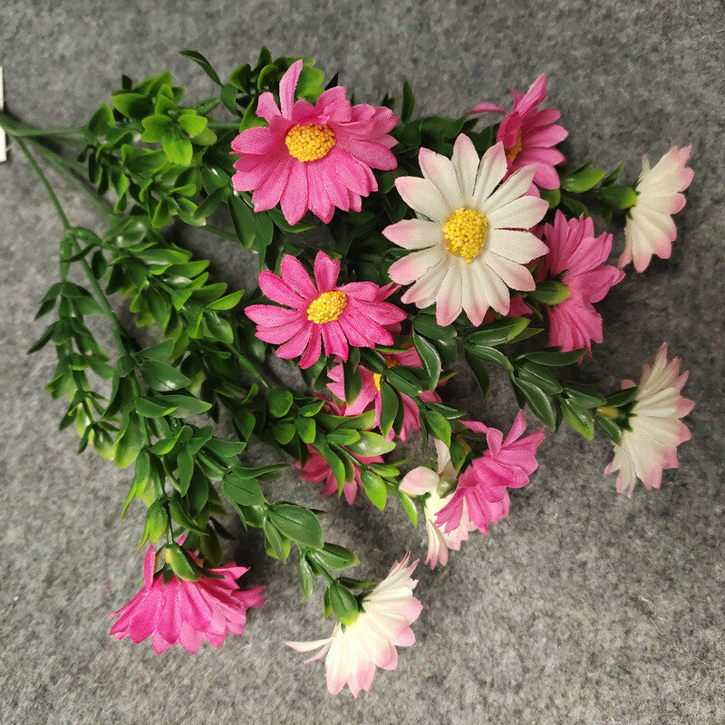 Fake crystal chrysanthemum floral stems multicolor home decor photography props faux botanical display