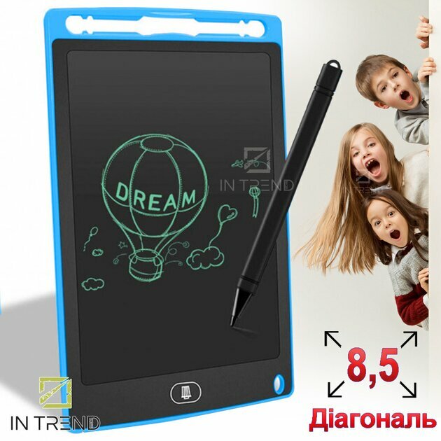 Детский графический LCD-планшет для рисования, поверхность для маркера, пластик, 8.5 дюймов, синий