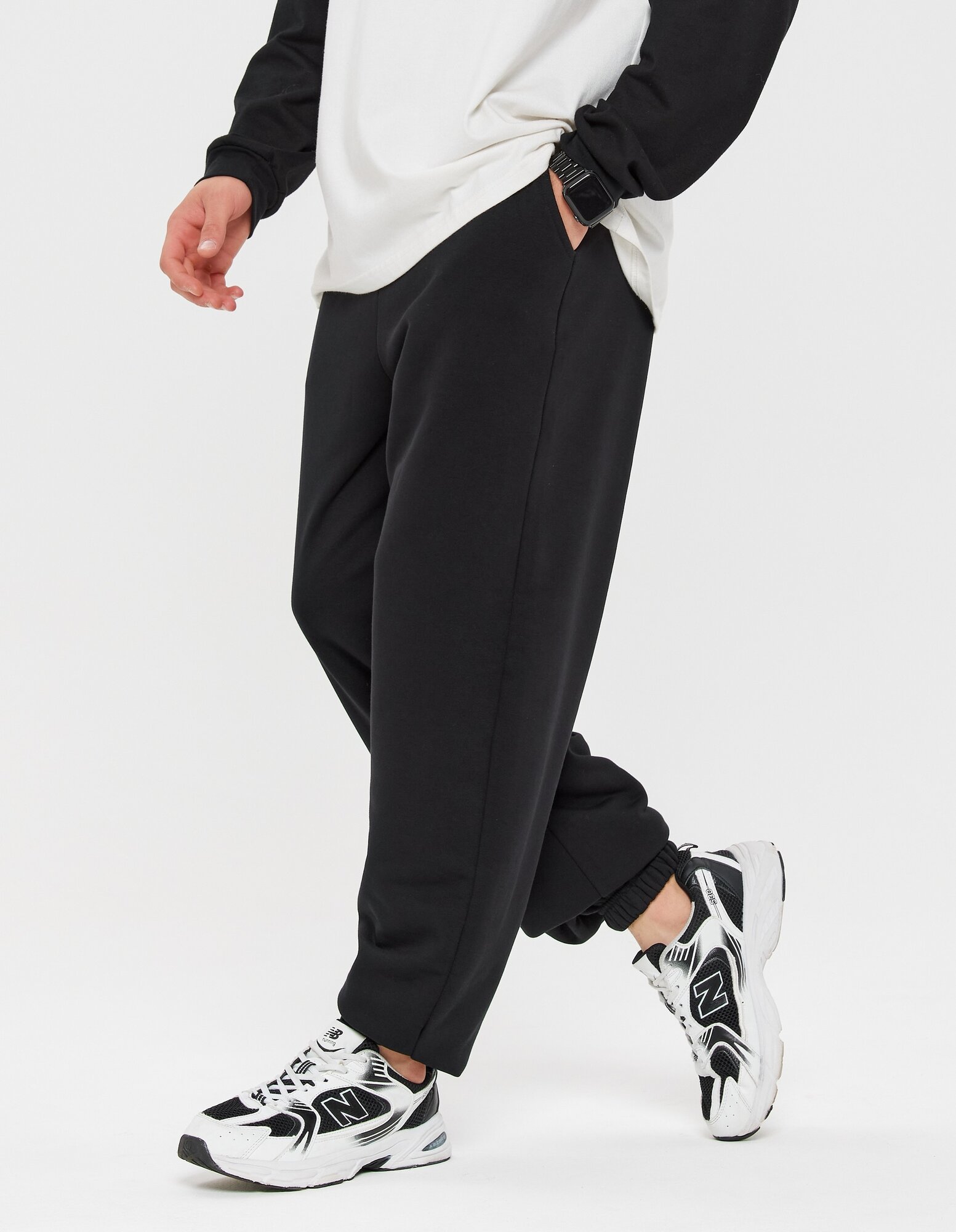 Брюки спортивные BOSSIN Y2K широкие оверсайз размер L черный