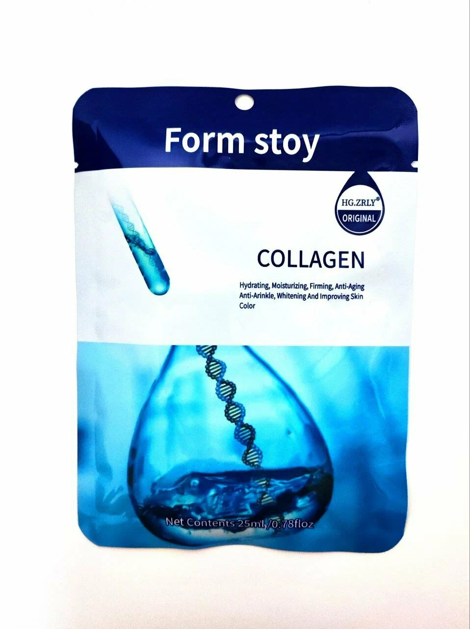 Тканевая маска Form Stoy, одноразовая, увлажняющая, восстанавливающая Collagen