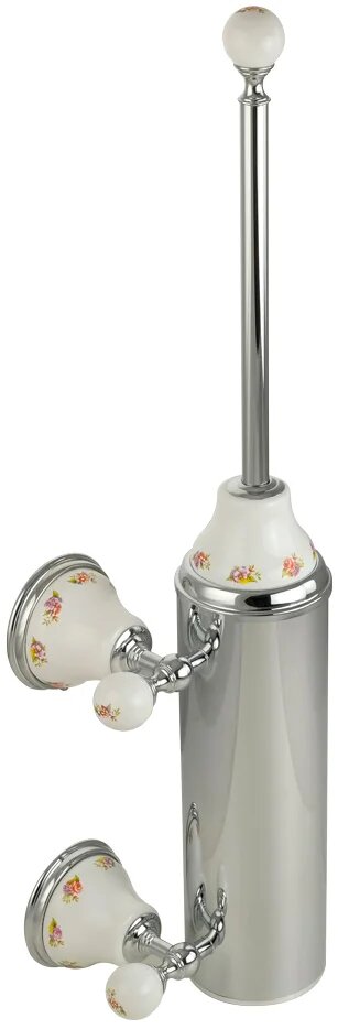 Ершик для унитаза Migliore Provance 17658 настенный латунный керамический белый хром глянцевый закрытый с подставкой