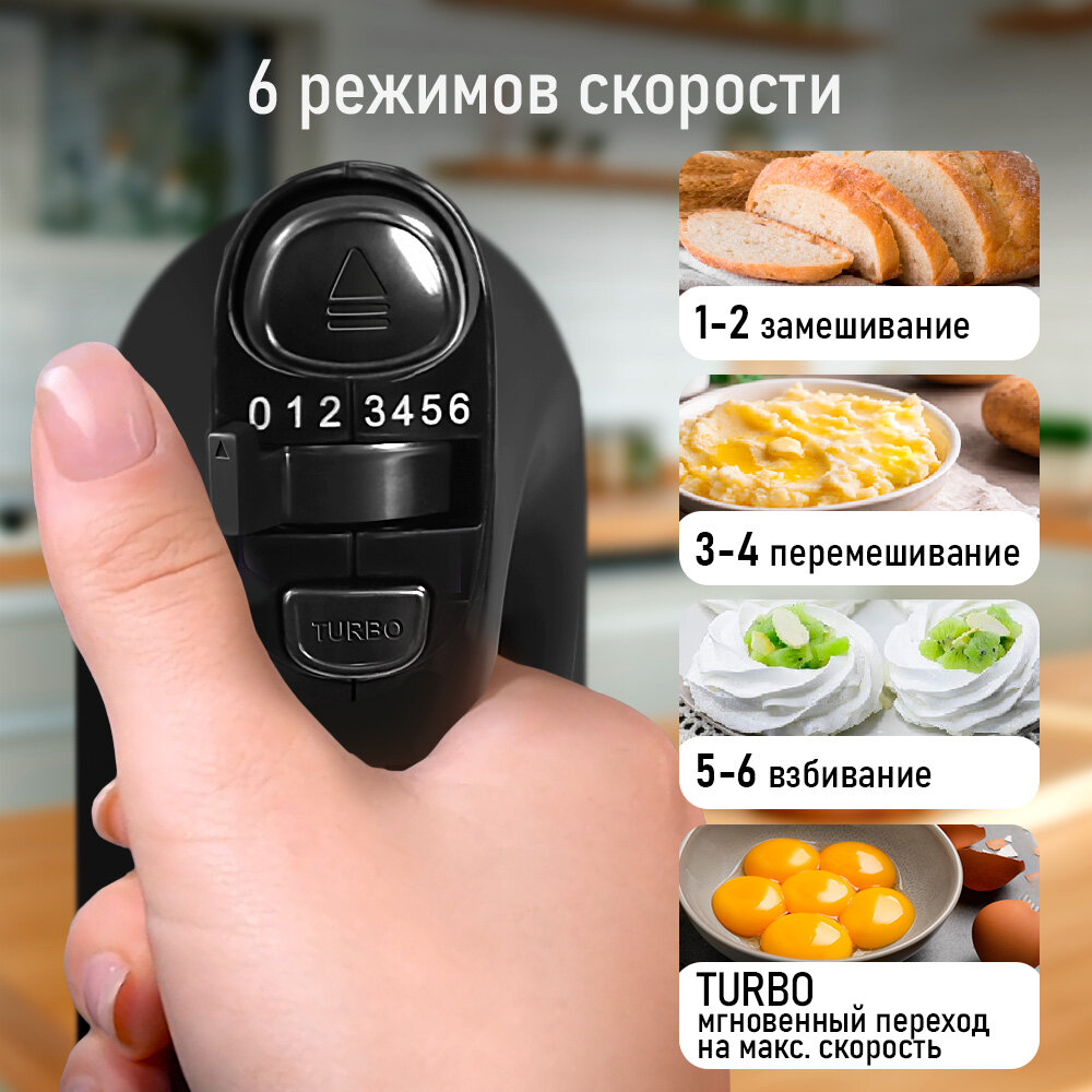 Миксер кухонный стационарный STINGRAY ST-MX2015A черный жемчуг — фото 1
