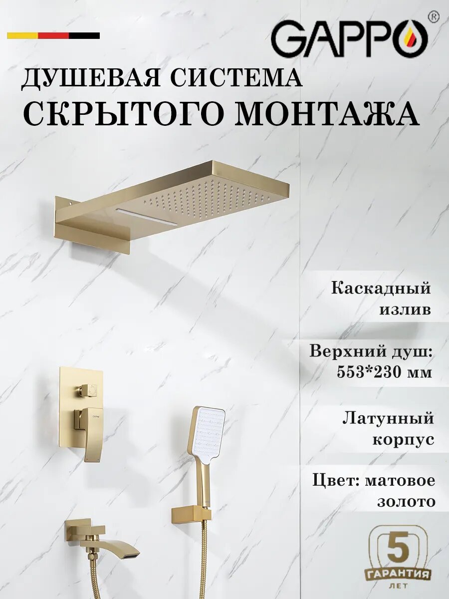 Душевая система скрытого монтажа встраиваемая Gappo G7107-73