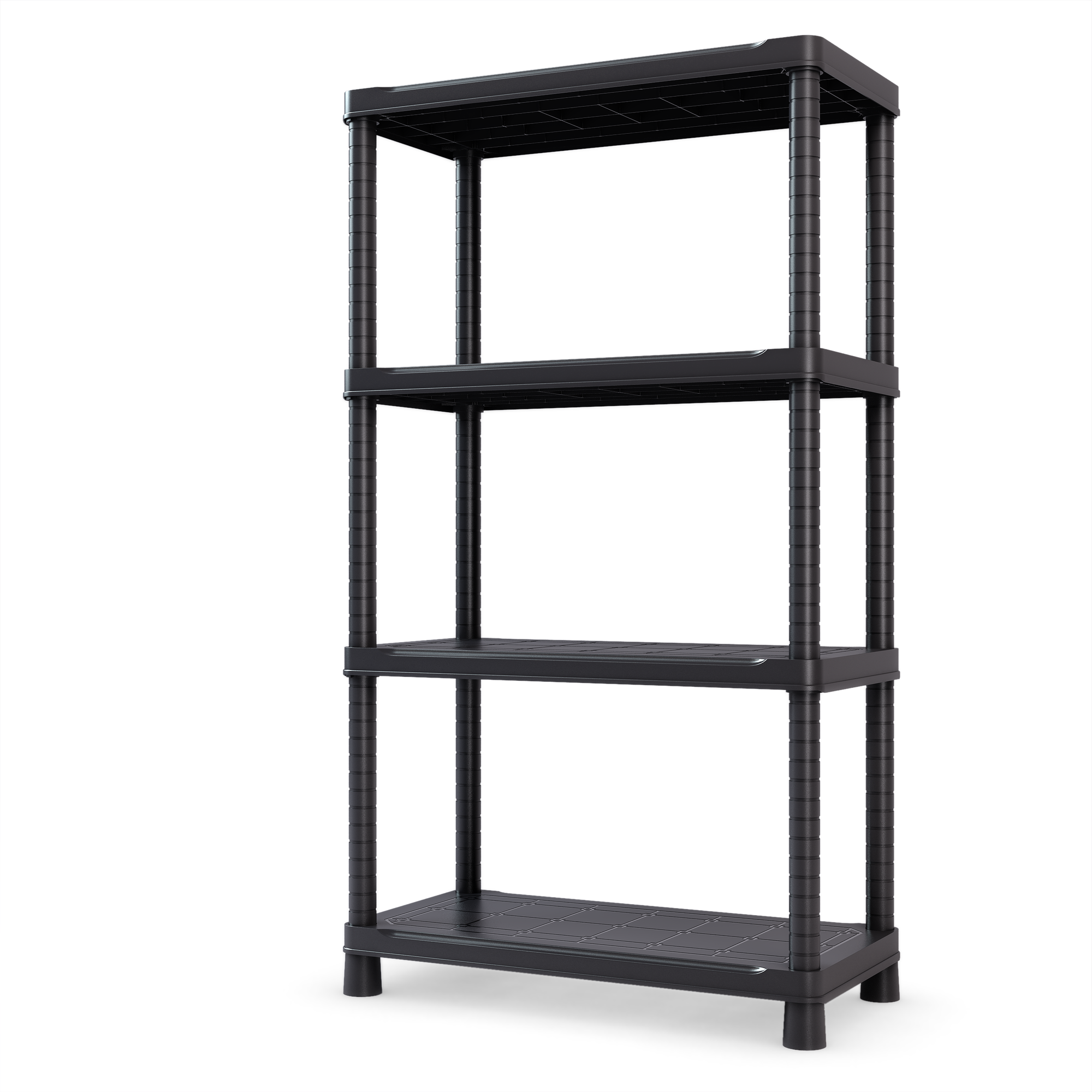 Стеллаж СБ 800.4 черный пластиковый Туба-Дуба «OPTIMUS» 80*40*143 см