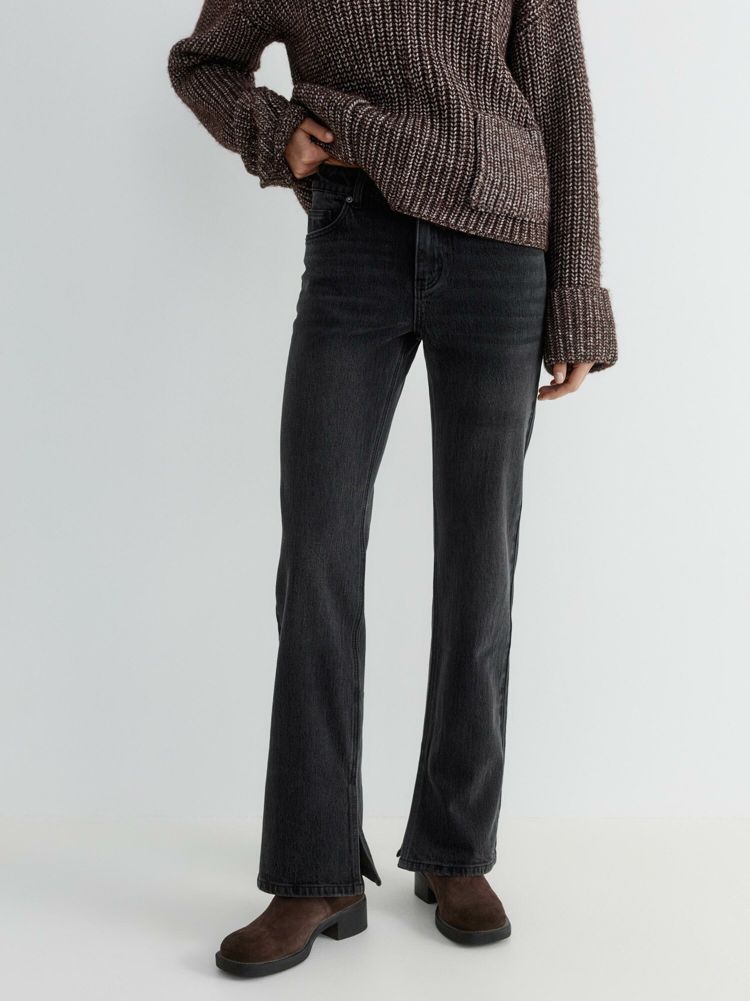 Джинсы клеш Sela, размер 44, темно-серый деним — фото 1