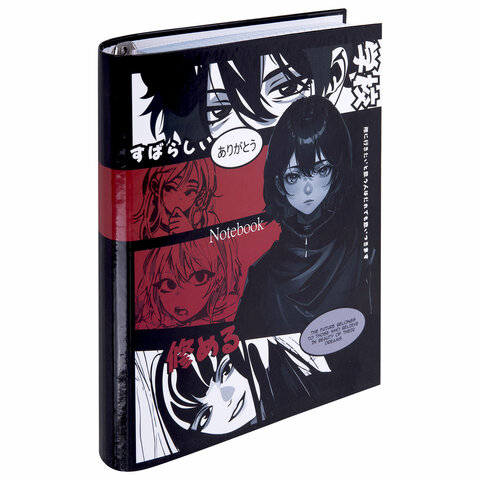 Тетрадь на кольцах А5 175х215 мм 120 листов твердый картон клетка BRAUBERG /Anime Manga/ 40471