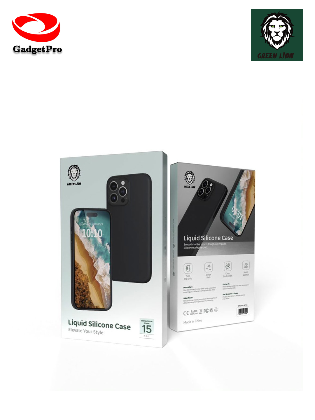 Чехол MagSafe Silicone Green Lion для iPhone 15 Pro: зеленый, противоударный, премиум качество