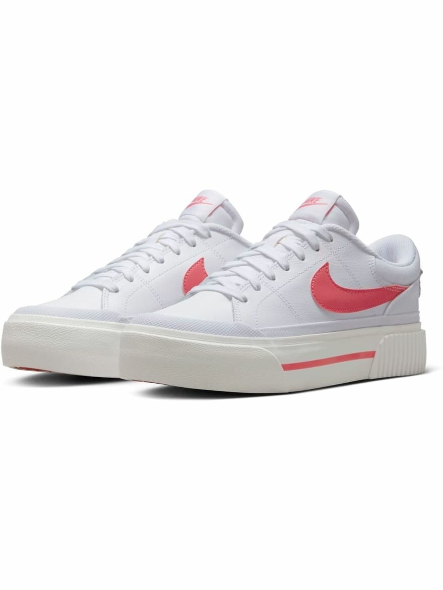 Кеды NIKE Court Legacy Lift, полнота F, размер 6,5 US, белый/розовый — фото 1