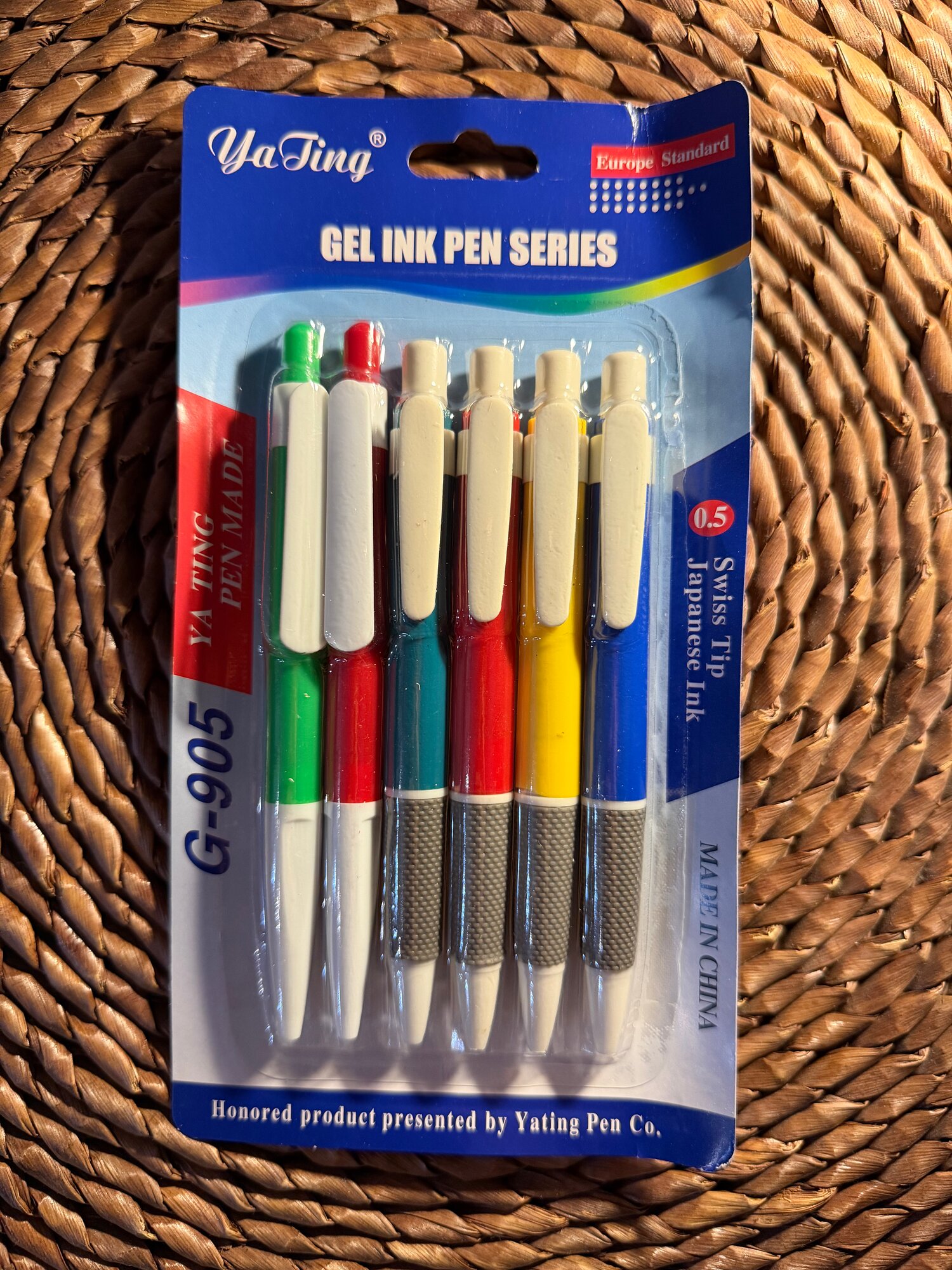 Ручка гелевая G-905 от Ya Ting, синие, толщина линии письма 0,5 мм 6 шт.